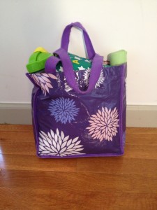 My eating-out bag, packed and ready to go.
