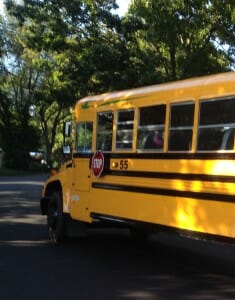 departing school bus