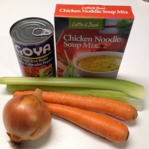 All you really need to make this soup, plus water.