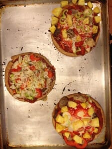 cooked pizzas