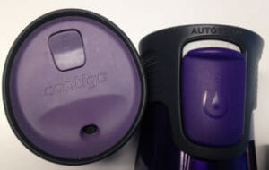 Contigo's lock buttons seal beverages inside your mug, guaranteeing a leakproof ride.