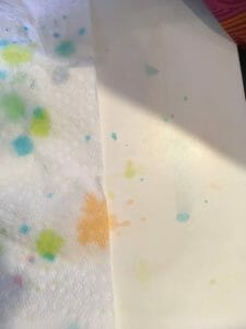 dyeing Easter eggs with kids is messy - closeu