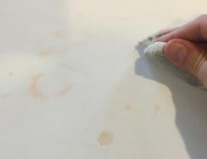countertop stain disappears with sponges