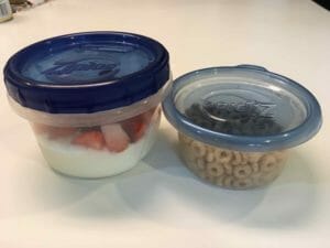When taking Yummy Summer Breakfast Parfait as a meal-to-go, pack the grain in a separate container until time to eat, so it doesn't get soggy
