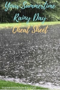 Your vacation week is finally here - but the forecast calls for nonstop rain! No worries; Summertime Rainy Day Cheat Sheet to the rescue. (You're welcome.)