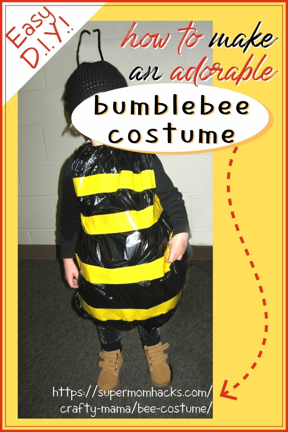 If you want a super-cute, super-easy costume to make, you just can't beat this simple yet adorable DIY bee costume. Easy DIY Halloween Costumes: Bumbling Bee Costume - SuperMomHacks | bee costume | bee costume diy | bee costume kids | bumble bee costume toddler | easy bee costume | diy halloween costumes | easy costume ideas | easy halloween costumes | halloween costumes diy | halloween costume ideas | costume ideas | bumble bee costume girl | bee costume kids | bee costume toddler