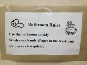 bathroom rules