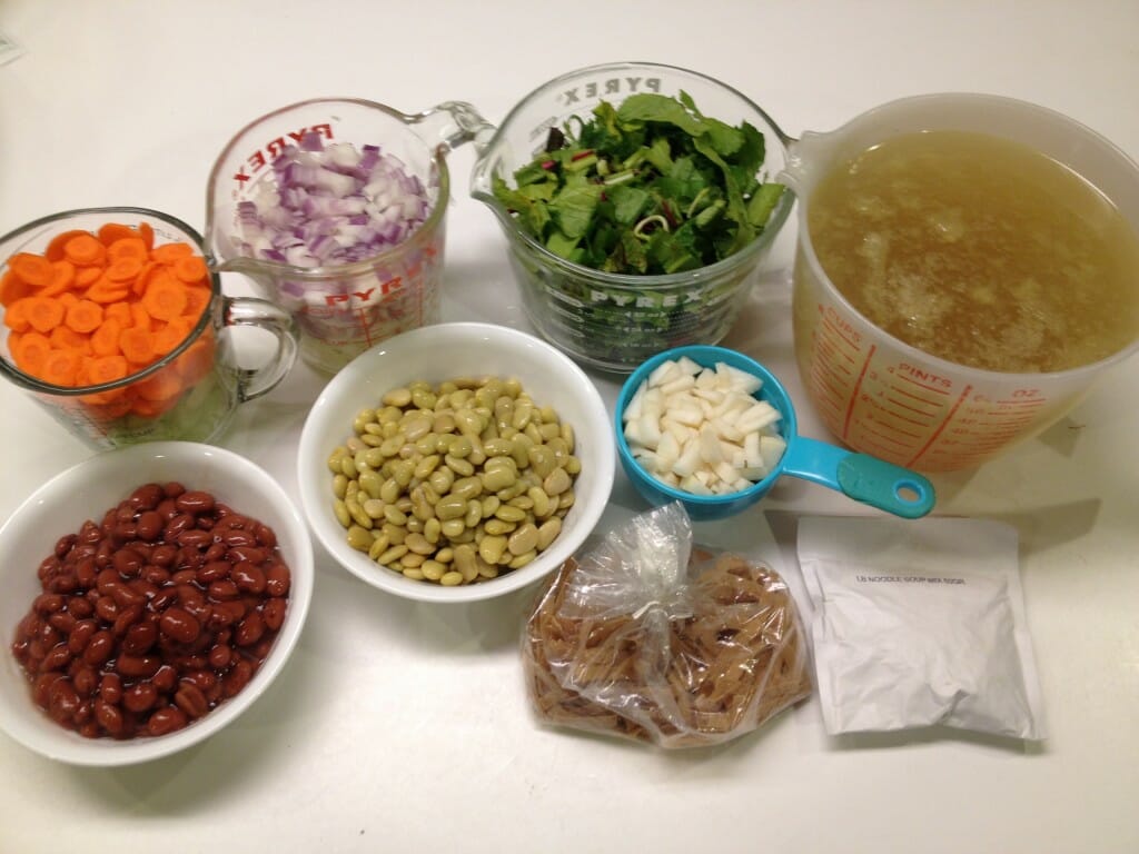 This is my actual pile of ingredients the last time I made this soup.