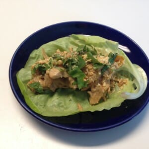 thai peanut chicken boats