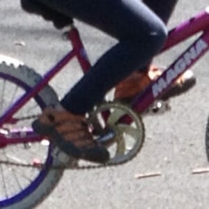 Kimmie pedaling