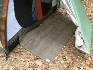 our tent's backdoor CGear mat