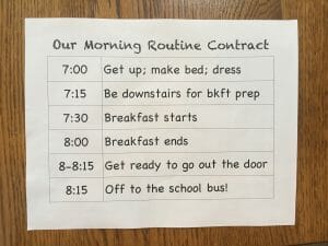 Does your morning routine need a reboot? Have your back-to-school efforts fallen short? Desperation has us trying something new: a Morning Routine Contract.