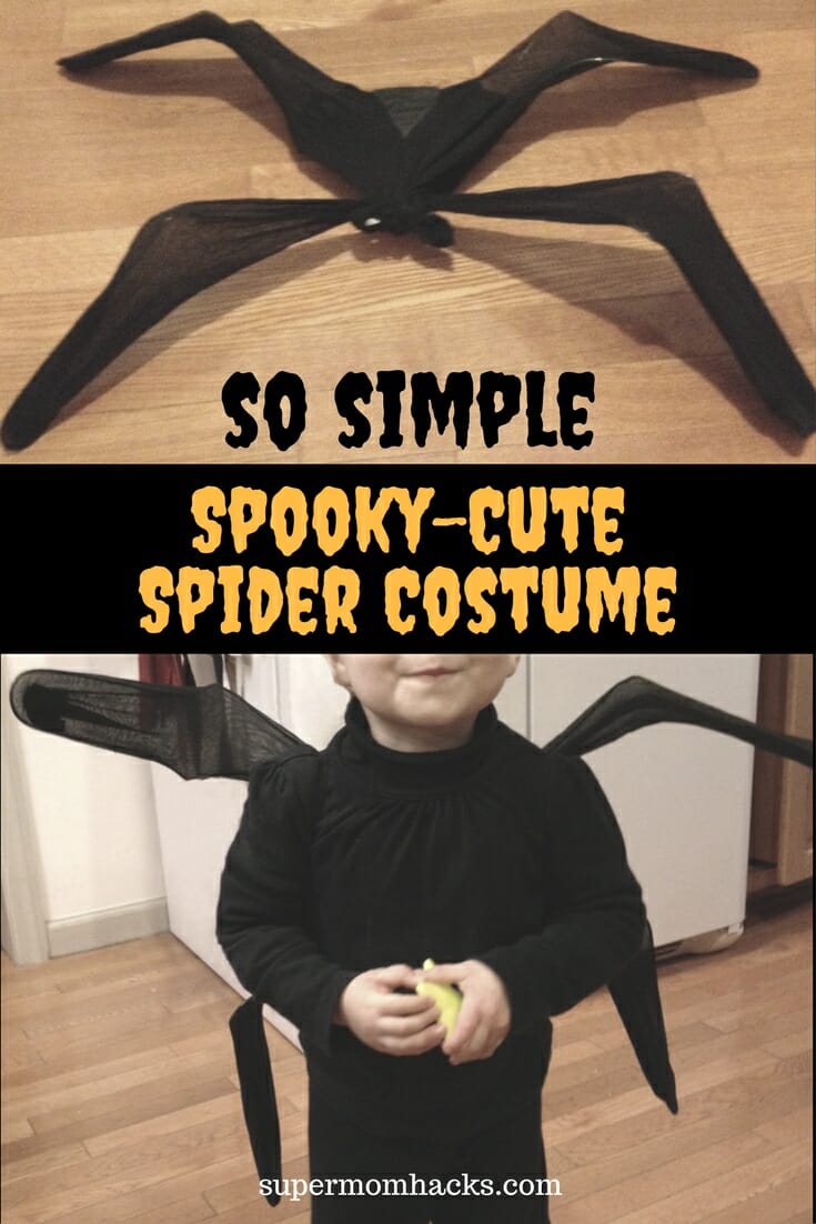 Want an easy DIY Halloween costume you can assemble in 15-30 minutes, from things you probably have on hand? If so, give this adorable spider costume a try!