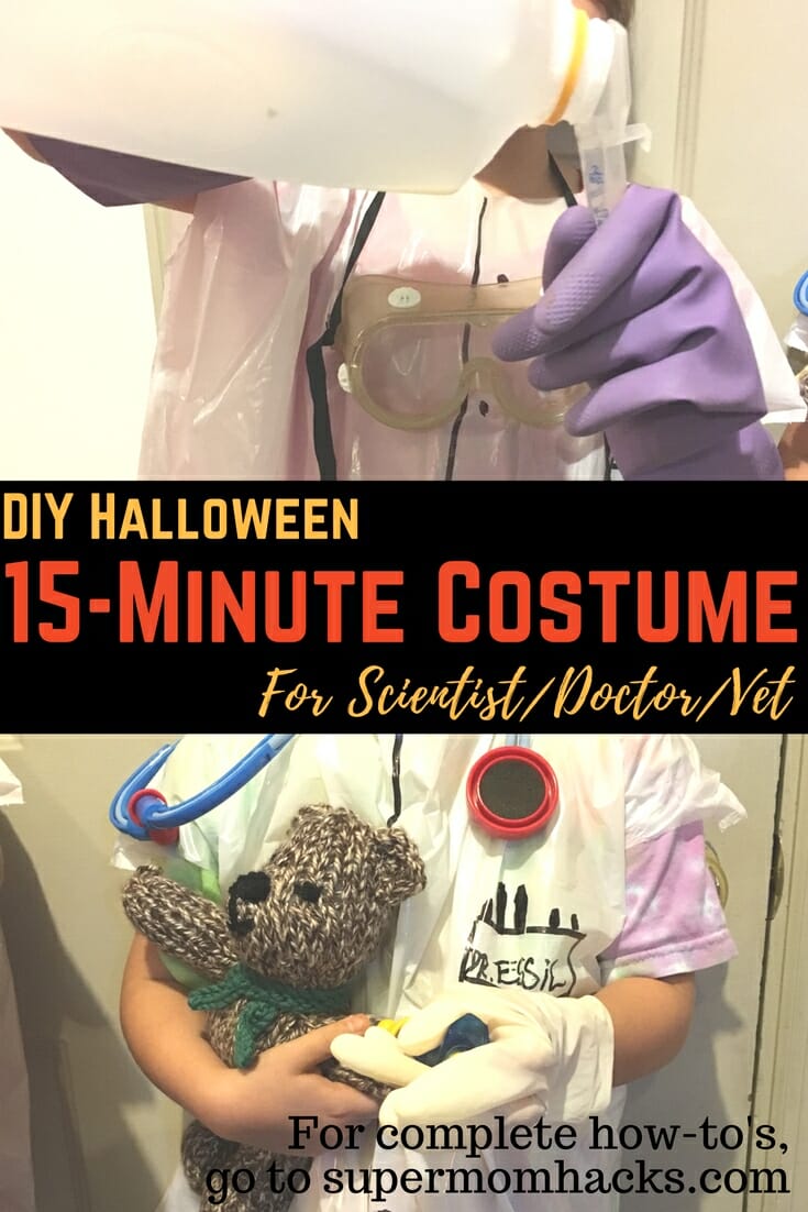 Want a Halloween outfit that takes almost no time to make and costs ZERO? This 15-minute scientist/doctor/vet costume is genius.