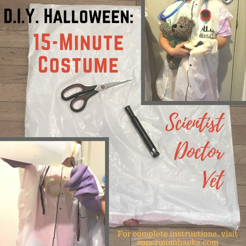 Want a Halloween outfit that takes almost no time to make and costs ZERO? This 15-minute scientist/doctor/vet costume is genius.