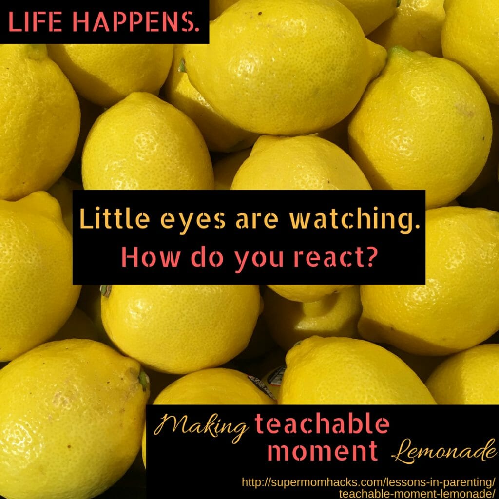 Life happens. When it does, our reaction as parents is critical to the little ones who watch us and learn by example. How will YOU react to life's next teachable moment?