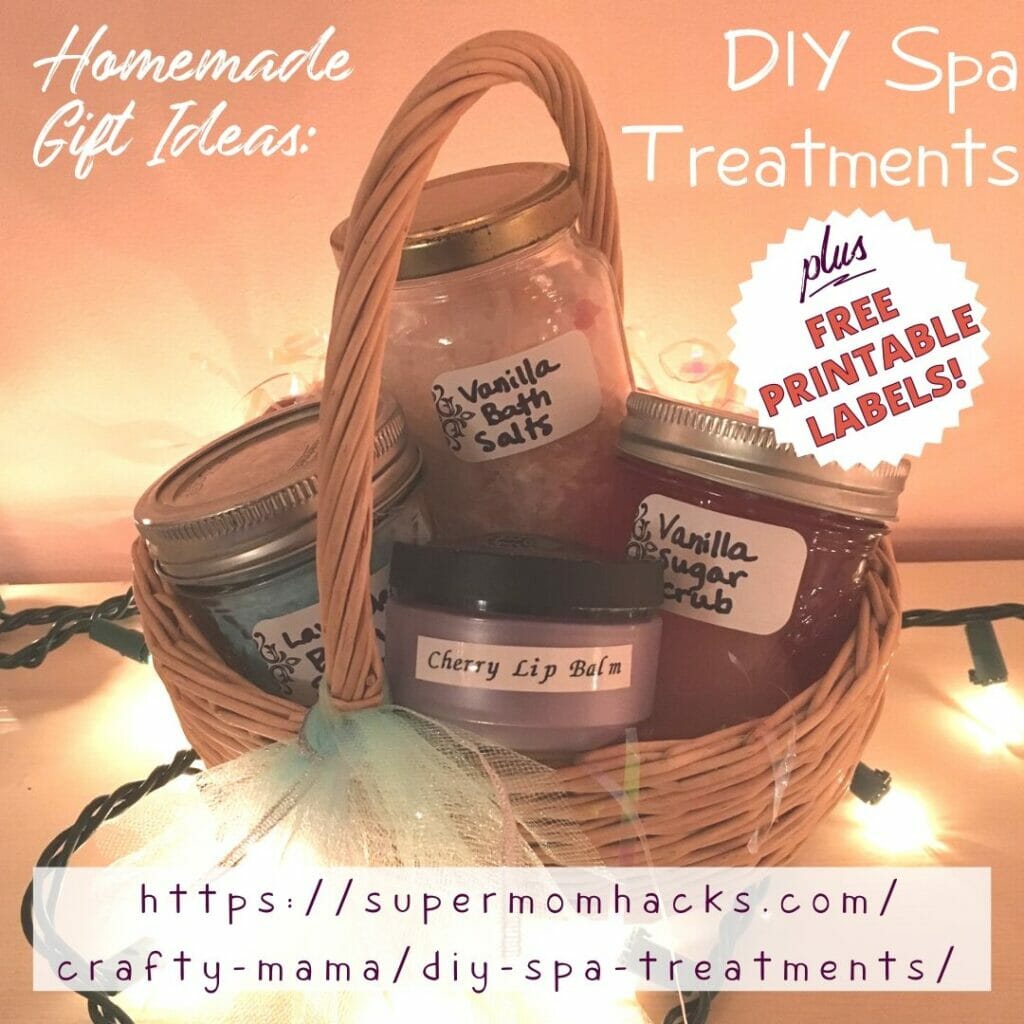 Making a lovely gift basket of DIY spa treatments is an easy project you can do with your kids, and it's sure to be a hit with the lucky recipients!
