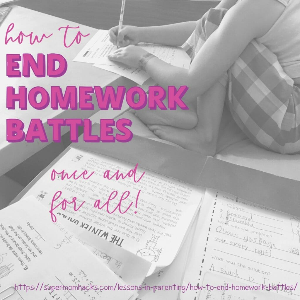 Do your kids have a hard time getting their homework done after school without lots of prodding? These tips can help you end homework battles for good!