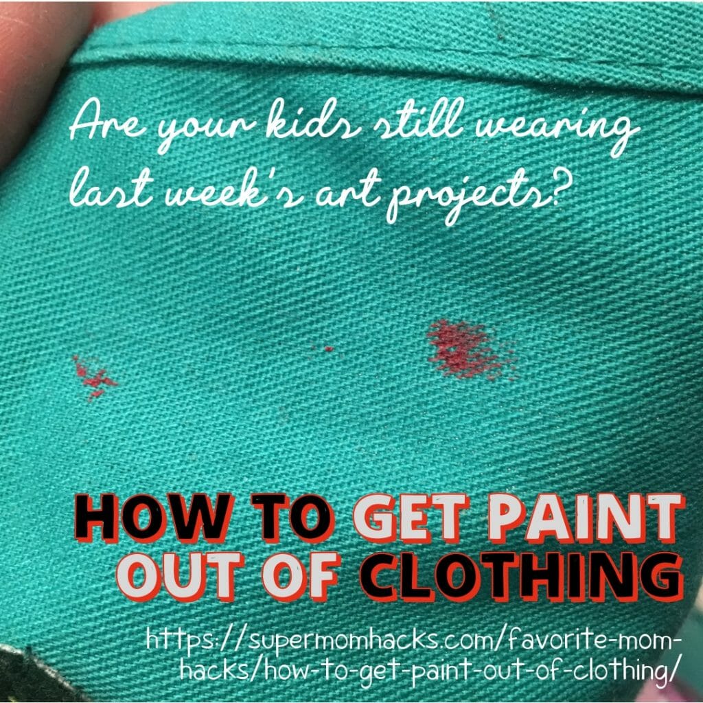 One of the toughest mama laundry dilemmas I've found is how to get paint out of clothing. Read on to learn how I've solved this art-project challenge.