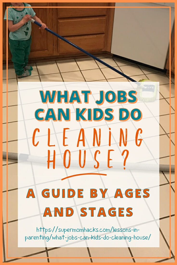 Have you ever wondered what jobs kids can do cleaning house? The answer is more than you think! Here, a guide by age to what you can expect developmentally.