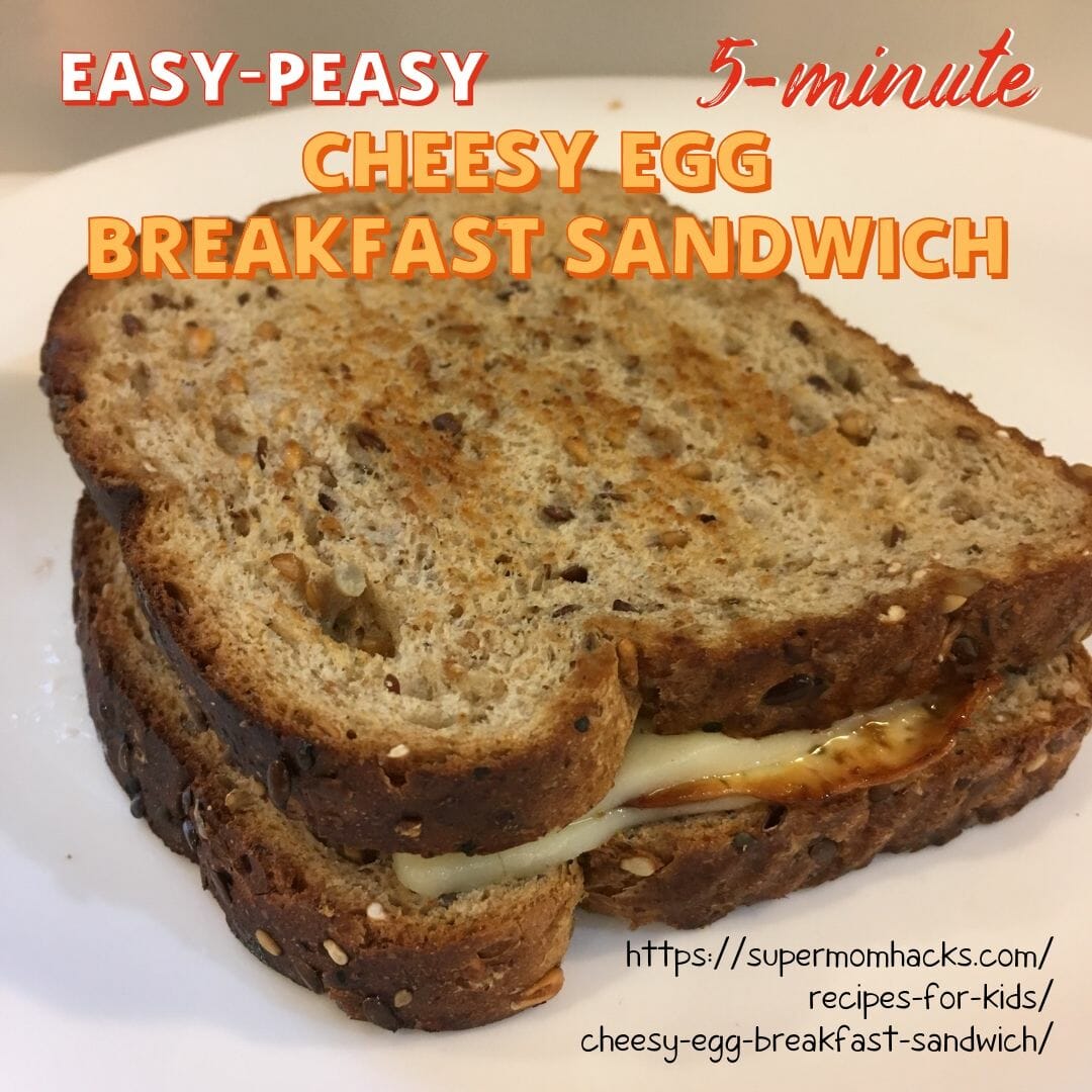 Need a quick, satisfying breakfast that will fuel your kids all morning? Then give this super-simple cheesy egg breakfast sandwich a try!