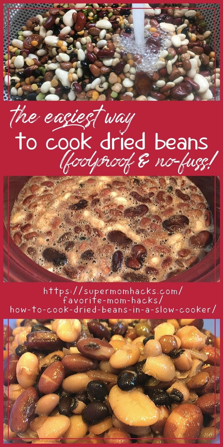 Looking for easy healthy meals? Knowing how to cook dried beans in a slow cooker, the EASY way, is the ultimate in easy meal prep slow cooker recipes.