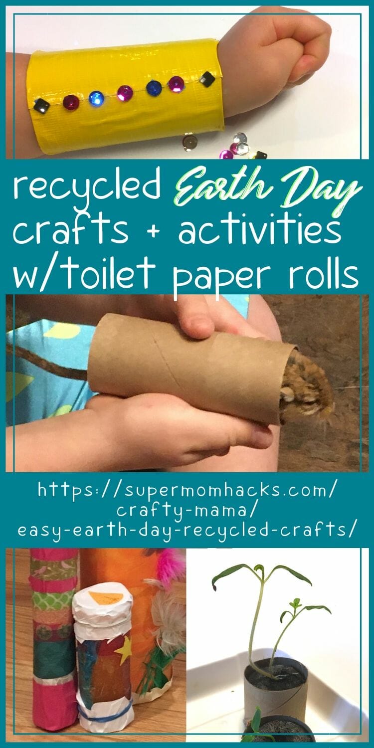 Looking for fun activities and easy crafts to celebrate Earth Day? These recycled Earth Day projects use things you have at home, like toilet paper rolls.