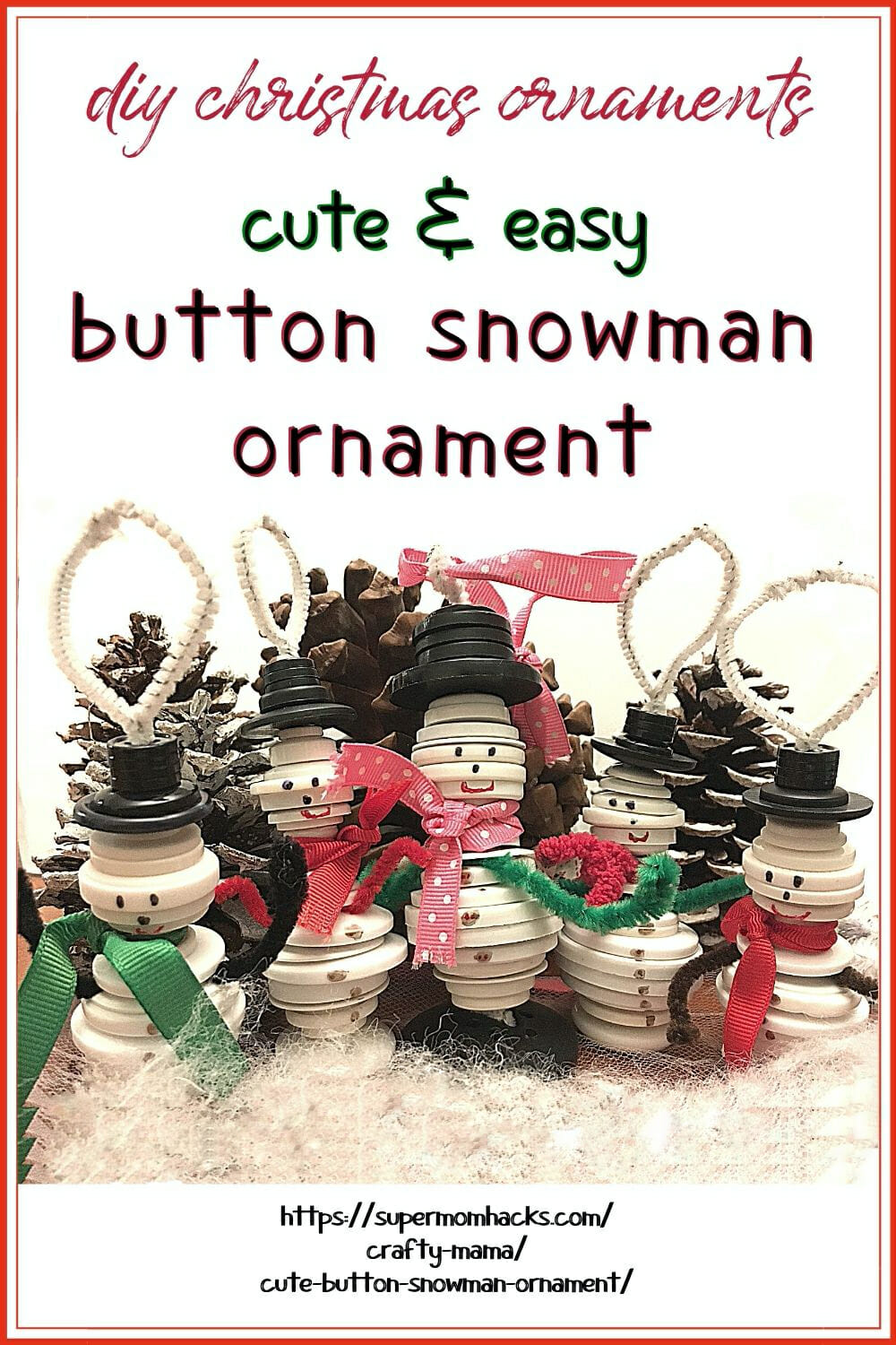 These cute button snowman ornaments make great DIY Christmas gifts while helping little hands practice sorting and fine motor skills.